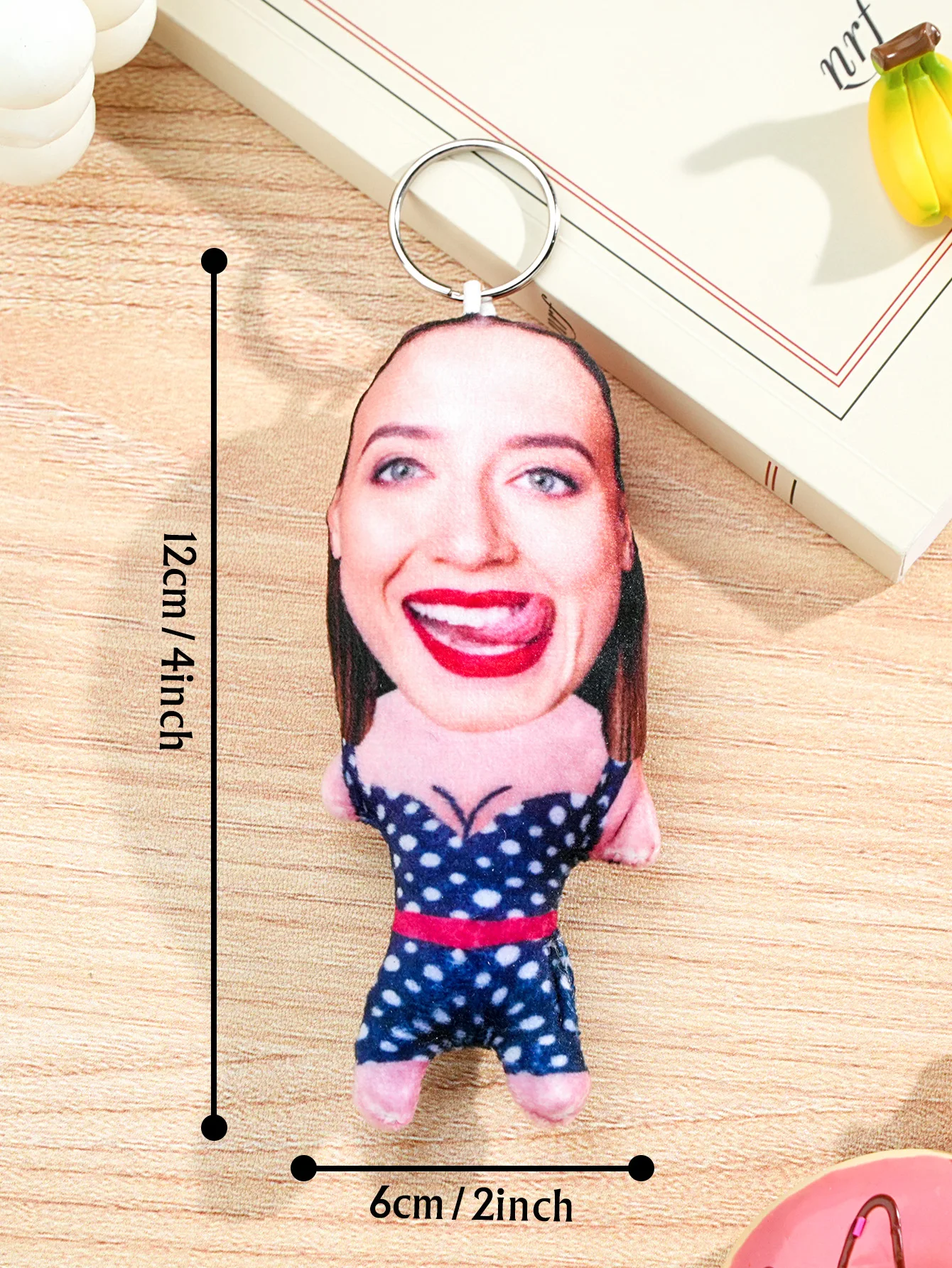 1pc Custom Face Pillow Keychain Funny Ugly Plush Keychain Custom Photo Keyring Gift For Friends Family Boyfriend Girlfriend image 6