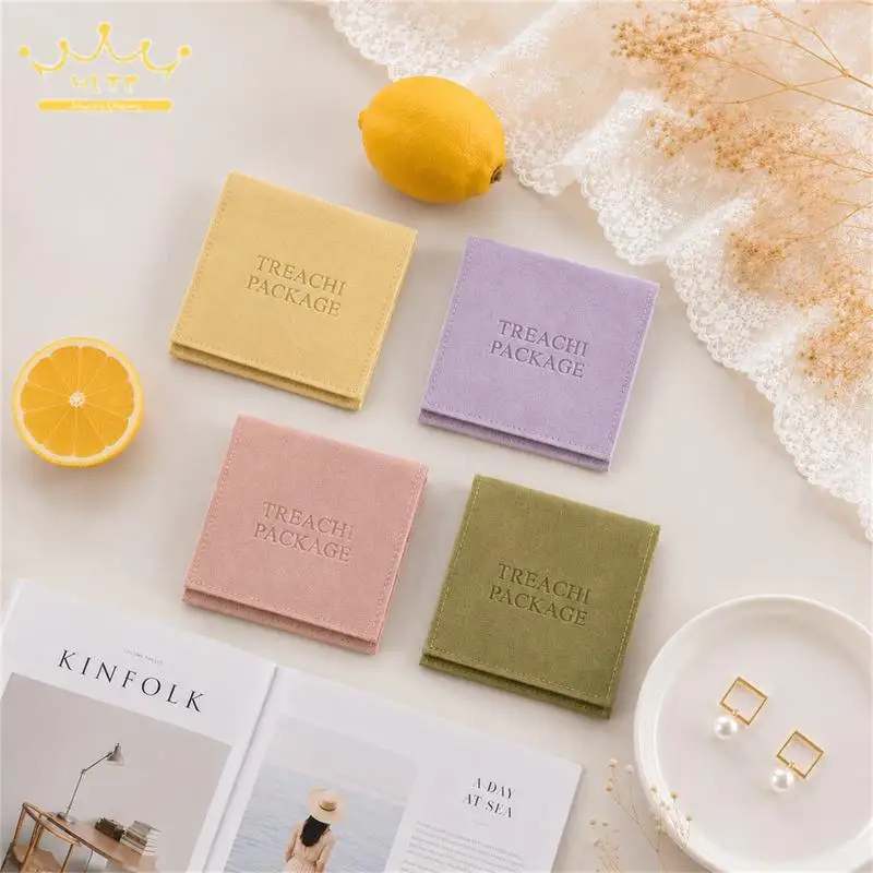 24 PCS Square Microfiber Jewelry Pouches for Storaging Rings Earrings and Necklaces Customizable Logo Available