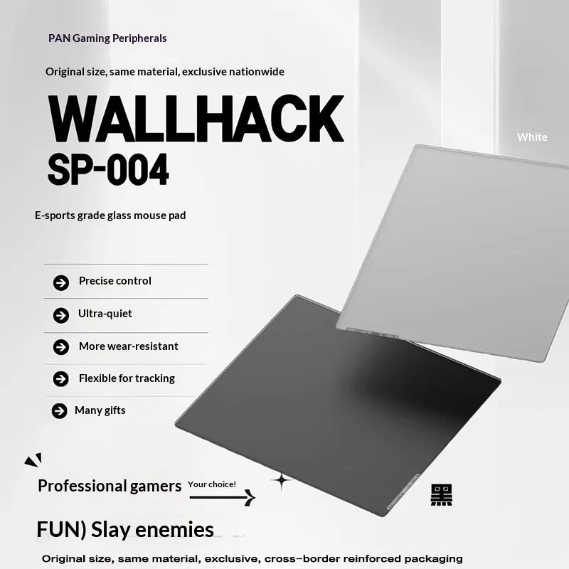 PAN Esports SP-004 Glass Mousepad Smooth and Speed Mouse Pad FPS Duplicate WALLHACK SP004 For TTK APEX CSGO PC Accessories Gifts