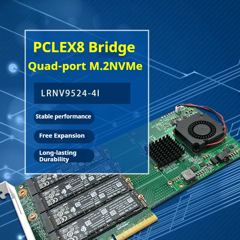 

Original NVMe expansion card PCIe x8 to 4-port M2SSD SSD large heatsink PLX8724