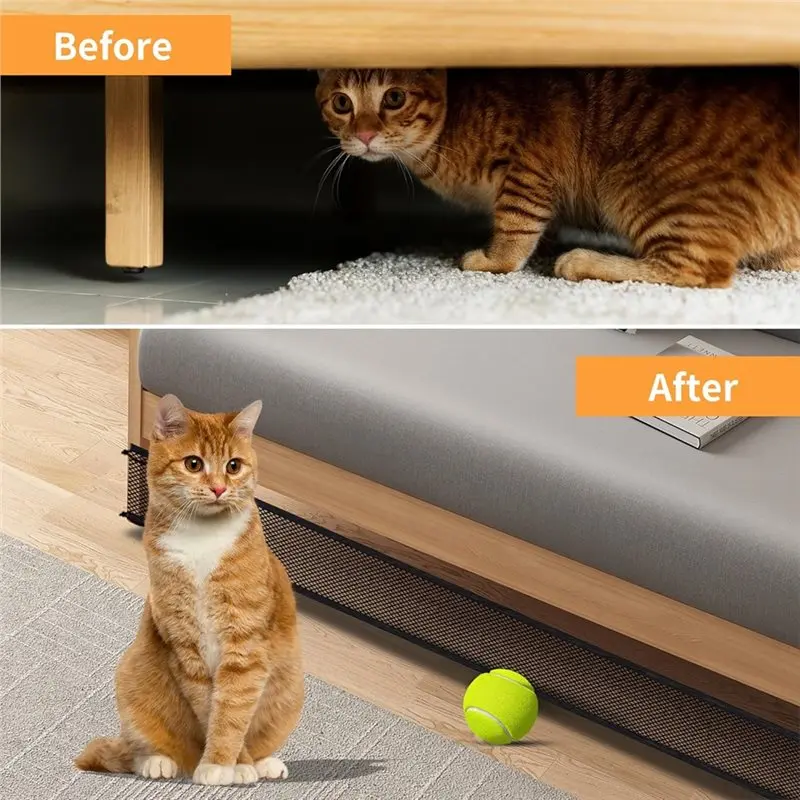 【تخفيضات جديدة】مانع الأثاث، 4 بوصة × 394 بوصة، مانع تحت الأريكة مع 30 ربطة كابلًا - حاصرات الأريكة للحيوانات الأليفة سهلة التركيب #2