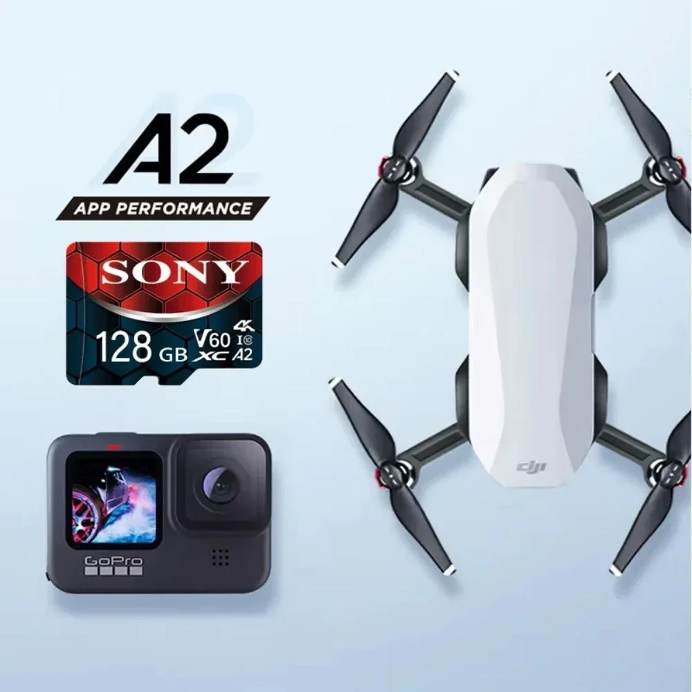 بطاقة سوني مايكرو TF SD 2 تيرا بايت 1 تيرا بايت فئة 10 بطاقة ذاكرة عالية السرعة U3 4K 512GB 128GB 256GB TF بطاقة فلاش للهواتف الذكية كاميرا بدون طيار