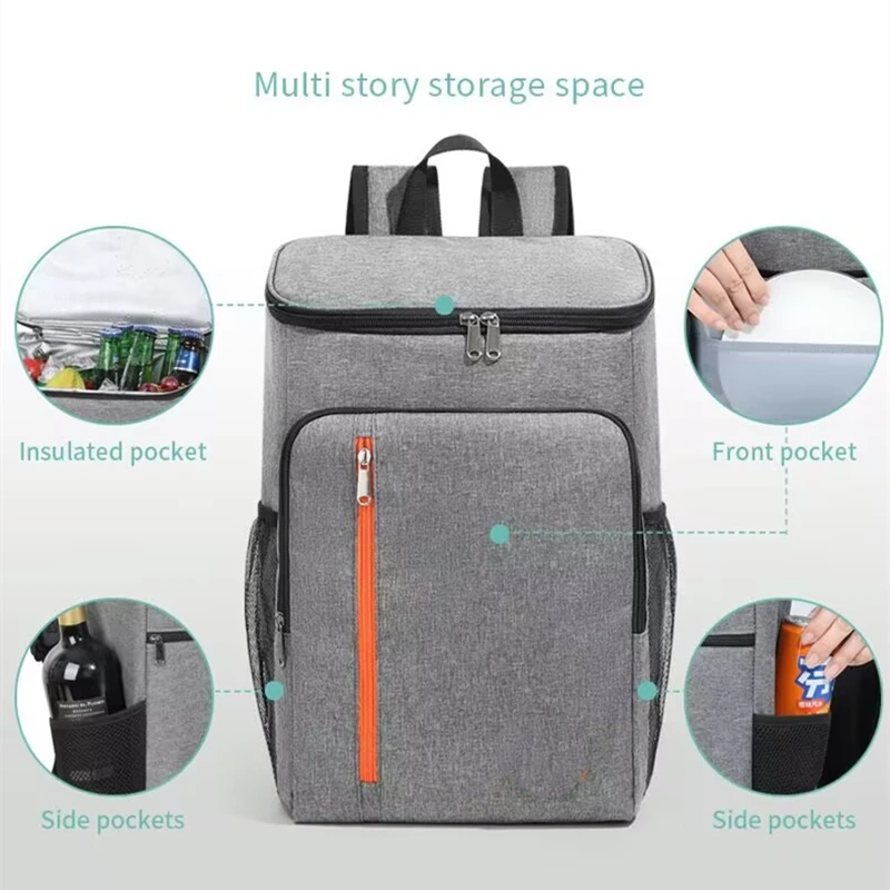 

Camping Travel Rucksack Leak Proof Waterproof 30L Meal Prep Management Backpack Gym Waterproof Insulated Lunch Cooler Bag Hiking