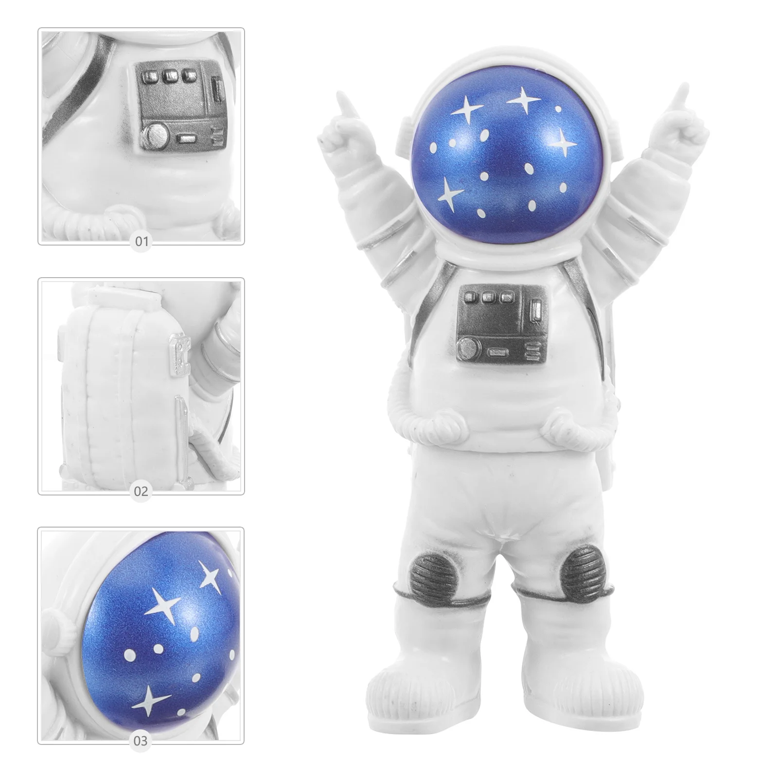 

1Pcs Small Astronaut Decoration Resin Blue Creative Home Office Desktop Ornament Nordic Style Portable Home Furnishing