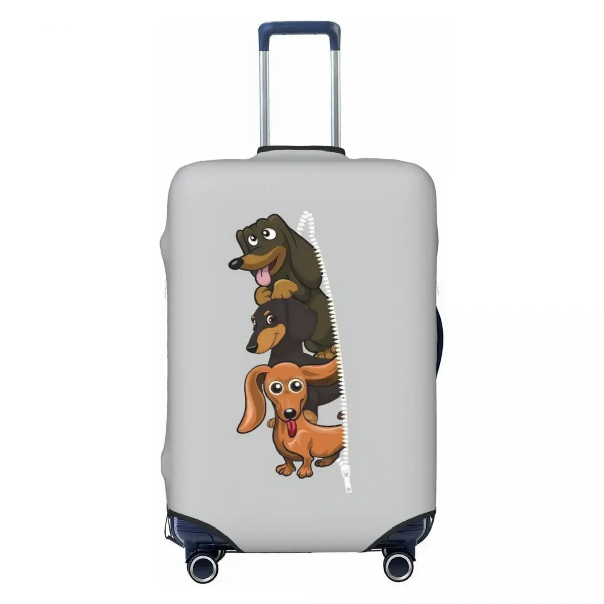 

Custom Cartoon Dachshund Dog Travel Luggage Cover Elastic Sausage Dog Suitcase Cover Protector Fit 18-32 Inch