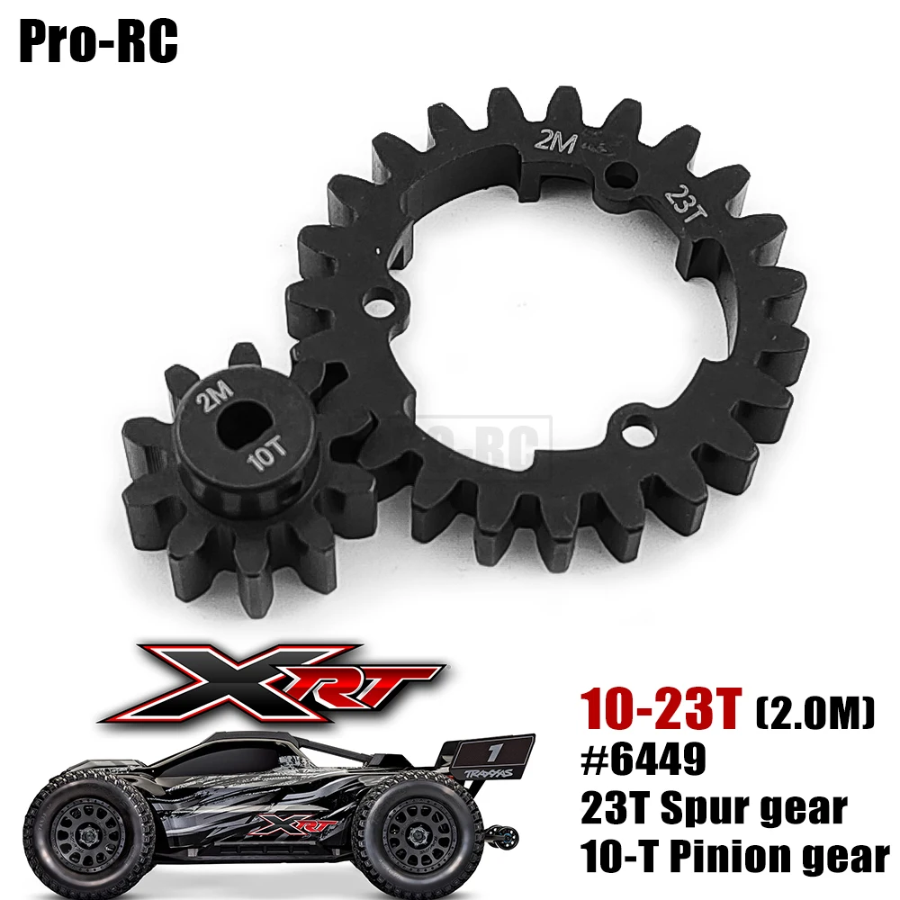 #45 Steel 10T/17T Pinion & 23T 2.0Mod Spur Gear 6447 6449 for Traxxas 1/5 X-Maxx XRT 8S 1/10 E-Revo MAXX 2.0 1/7 XO-1 Rc Parts