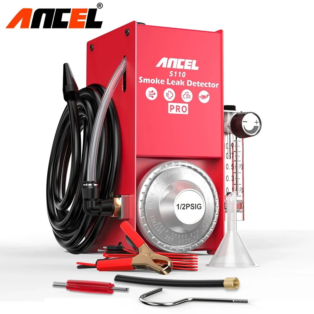 

ANCEL S110 PRO 12V Car Smoke Leak EVAP Leakage Test Oil Pipe Generator Smoke/Air Mode Gas Leakage Locator Machine Car Tools