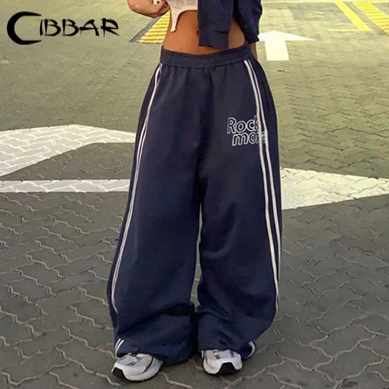 CIBBAR Streetwear Loose Casual Pants Women Vintage 2000s Oversized Boyfriend Style Sweatpants Korean Hippie y2k Trousers Fashion