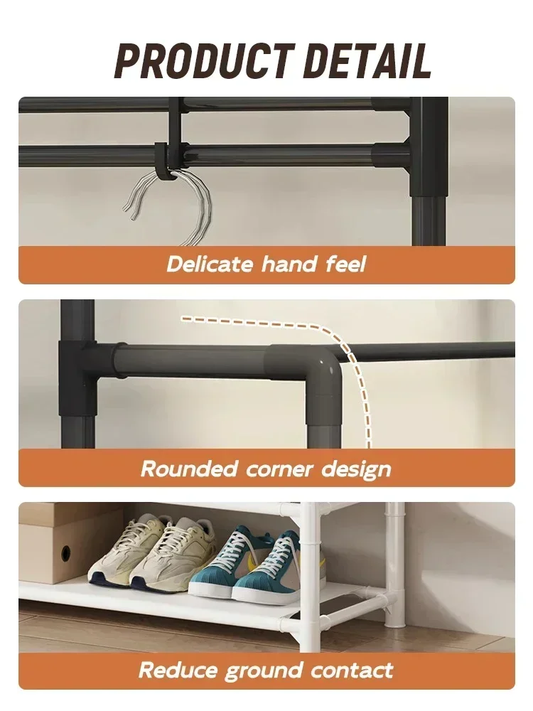 Clothes Hat Hangers Shoe Rack Multi-layer Shoe Rack Simple Floor Shoes and Hat Racks Load-bearing Living Room Organizer Shelf