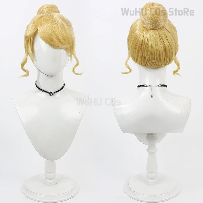 Peruka Kopciuszek dla dorosłych Księżniczka Cosplay Peruki Blond Peruki z Puszkami Kopciuszek Updo Włosy Odgrywanie ról Kostium na Halloween Dostosowane
