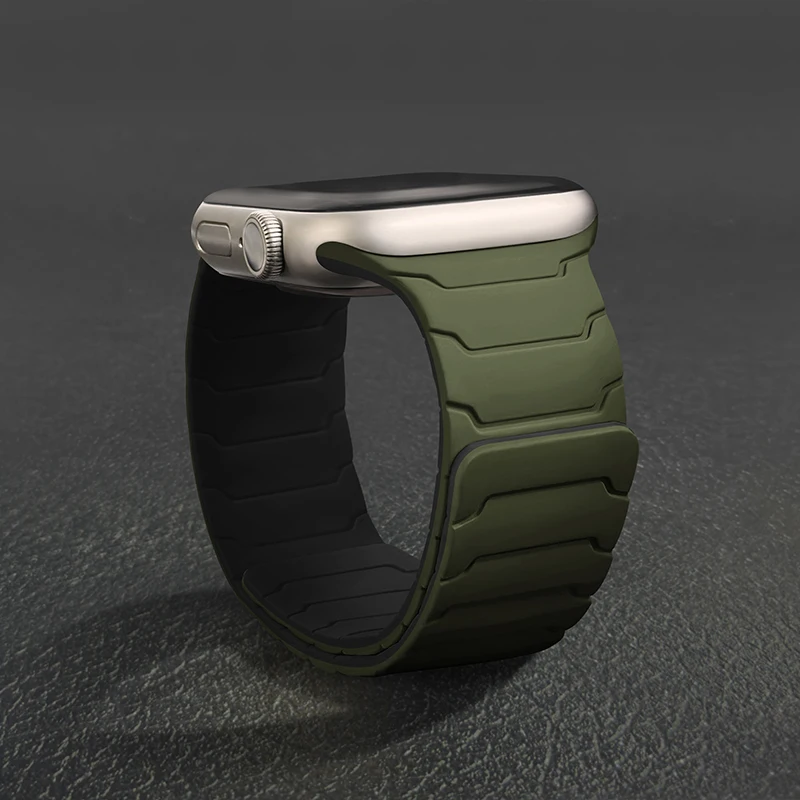 Magnetisches Silikonarmband für Apple Watch Armbänder Ultra 2 3 49mm 44mm 40mm 41mm 46mm 42mm 45mm Armband IWatch Series 11 9 8 7 SE 10