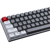 Red White Grey Keycap Set PBT OEM Profile DYE-Sublimation 61 Keys for Mechanical Keyboards