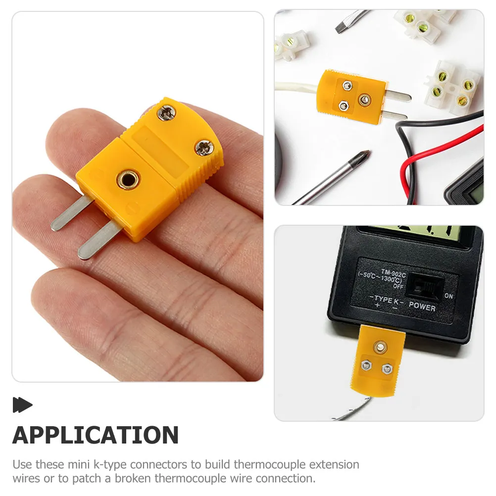 3 Sets K Type Replacement Plug Thermocouple Plug Adapter plastic K Type Temperature Connector k type Thermocouple Adapters plug