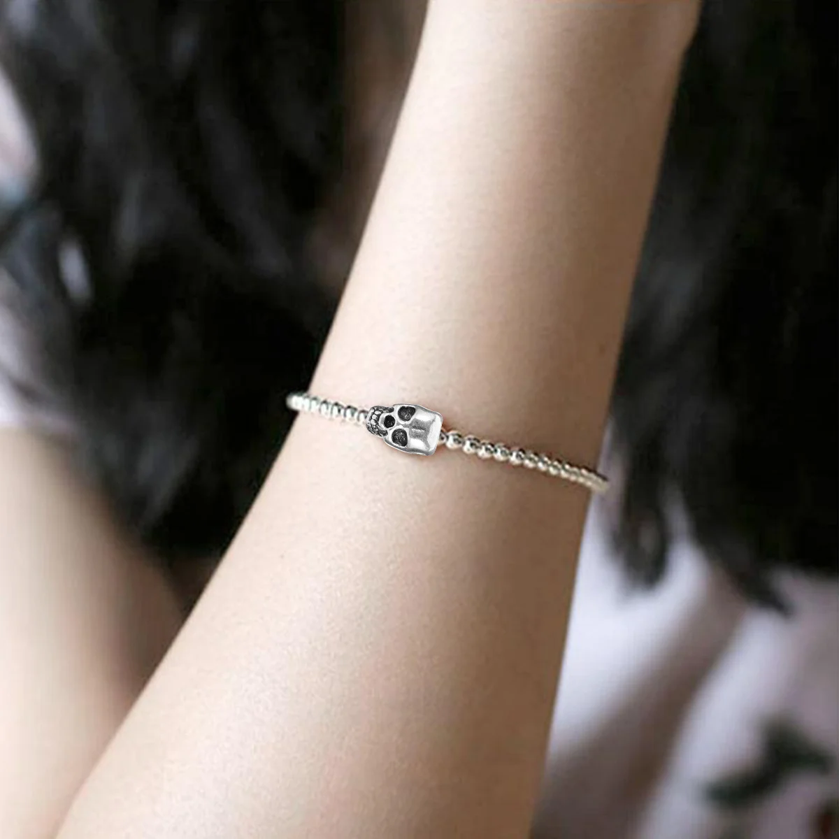 

20 шт., винтажные бусины с черепом, сплав, аксессуары для самостоятельного изготовления ювелирных изделий, простой стильный дизайн, ожерелье, браслет, подвески, бусины с черепом