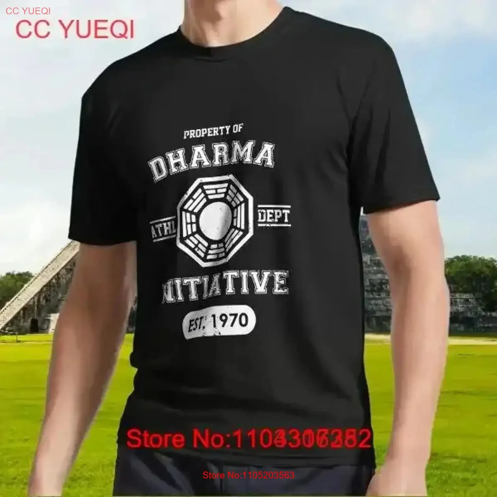 New Dharma initiative athletic department Logo T Shirt Funny Size S to 5XL vintage Washed Slightly Breathable Unisex homme Soft