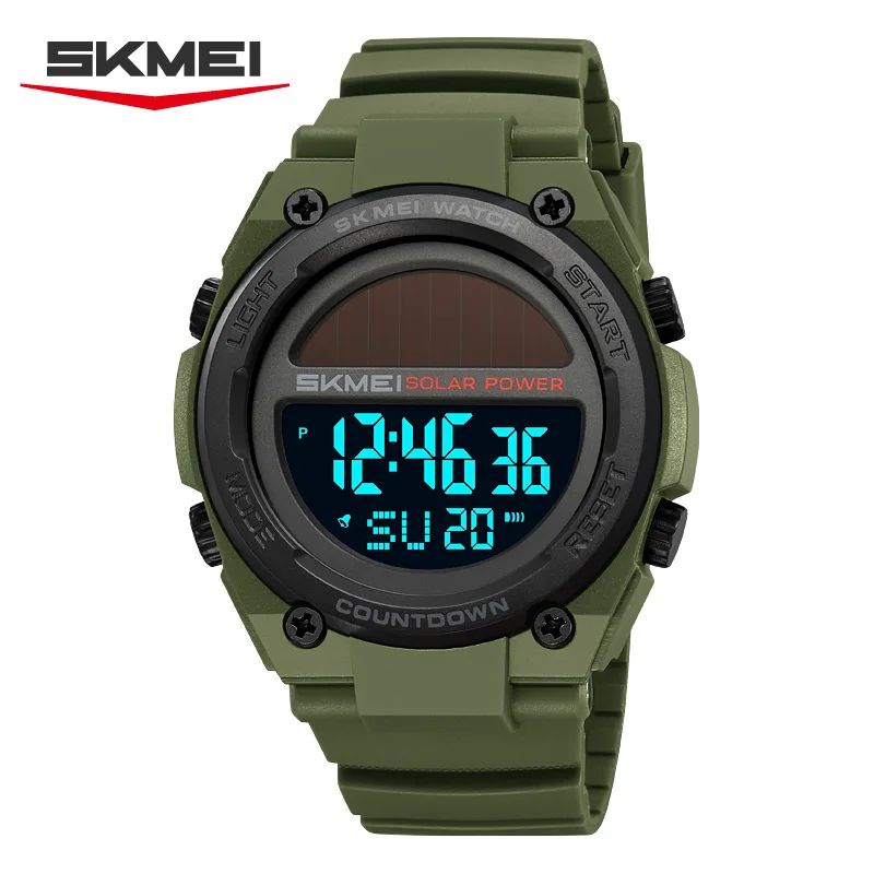 SKMEI 2712 New Fashion Sports Digital Electronic Watch Solar Waterproof Chronograph Military Retro Men's Clock Montre Homme