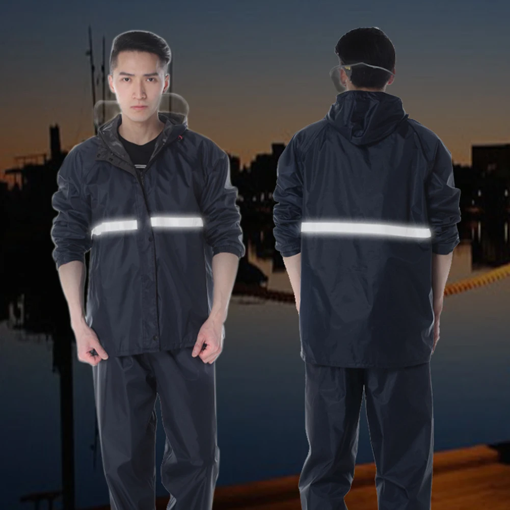 L-3XL Riding Reflective Split Raincoat Waterproof Motorcy Raincoat Suit Rainstorm Prevention Jacket Pants for Motorcyclist Rider