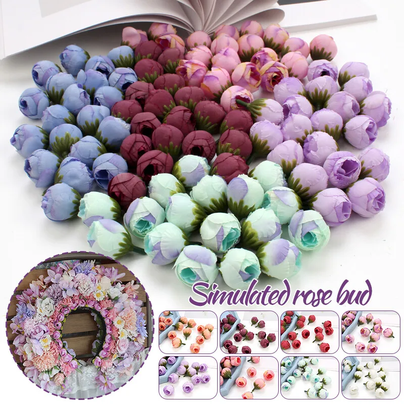 

20pcs Artificial Flower Silk Rose Head Wedding Party Home Decor DIY Gift Craft Flower Manual Wreath Small Craft Fake Flower