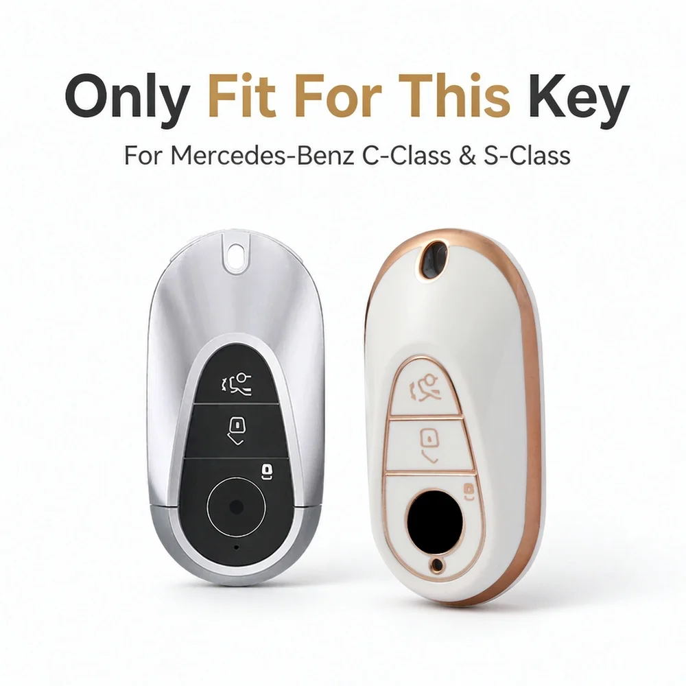 TPU Car Remote Key Case Cover for Mercedes Benz C S Class W206 W223 S350 C260 C300 S400 S450 S500 Fob Shell Holder Keychain