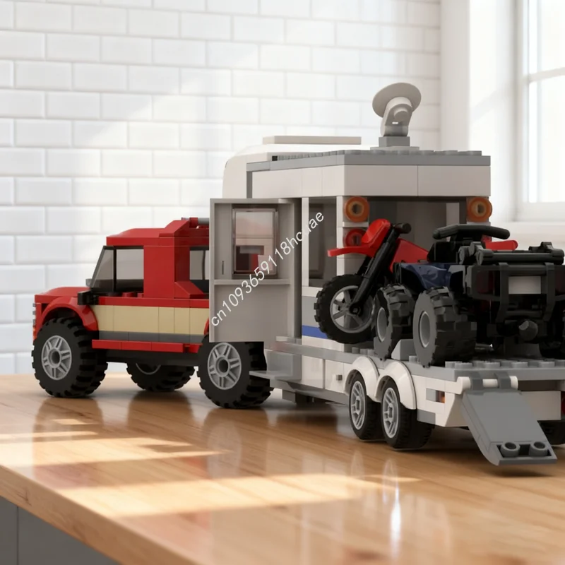 275 قطعة MOC لعبة نقل مدينة التخييم على الطرق الوعرة نموذج هدية الكريسماس اللبنات البناء تجميع الطوب الإبداعي عيد ميلاد #1