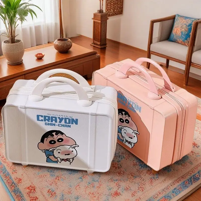 Koper Kecil Lucu Crayon Shin-Chan Kawaii Portabel untuk Anak Perempuan, Hadiah Kreatif, Tas Periferal, Kotak Kosmetik, Tas Perjalanan Kartun