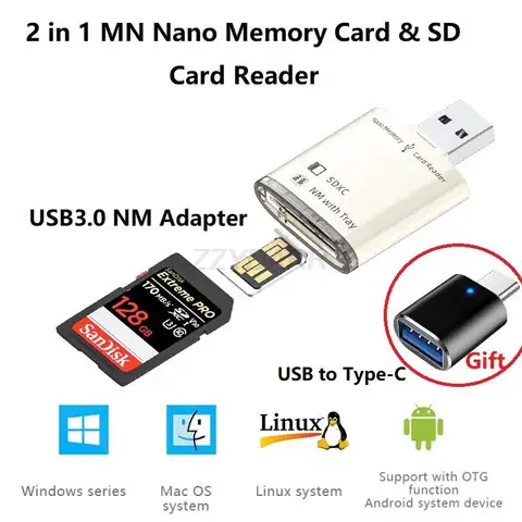 USB3.0 NM 카드 리더기 2 in 1 나노 메모리 카드 및 SD 카드 리더기 Huawei Honor 노트북 용 휴대용 USB NM 메모리 카드 어댑터 USB3.0 NM 카드 리더기 2 in 1 나노 메모리 카드 및 SD 카드 리더기 Huawei Honor 노트북 용 휴대용 USB NM 메모리 카드 어댑터