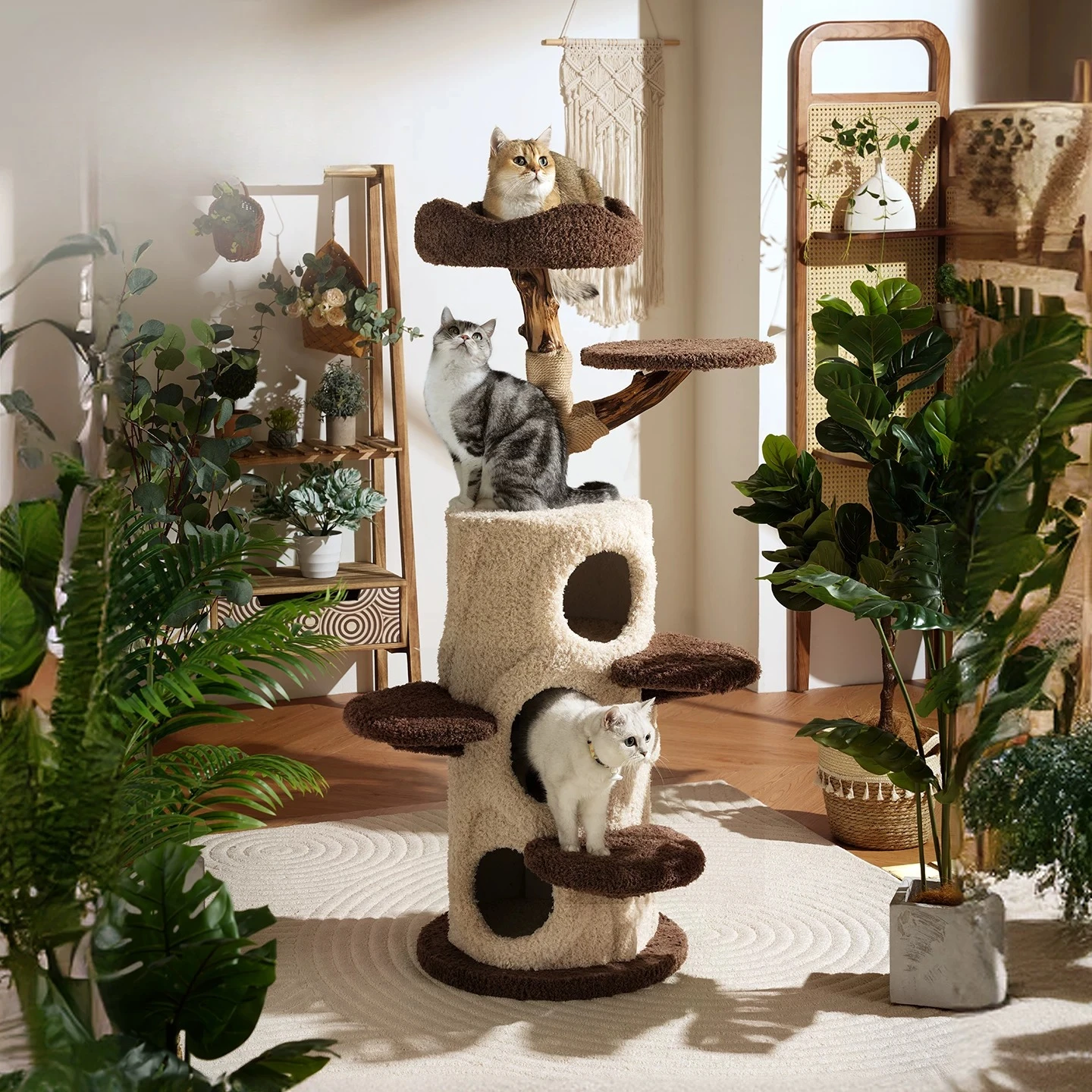 

Luxury Scrapers Cat Tower Supplies Accessories Toys Cat Tower House Things Sandbox Indoor Bed Arranhador Para Gato Home Decor