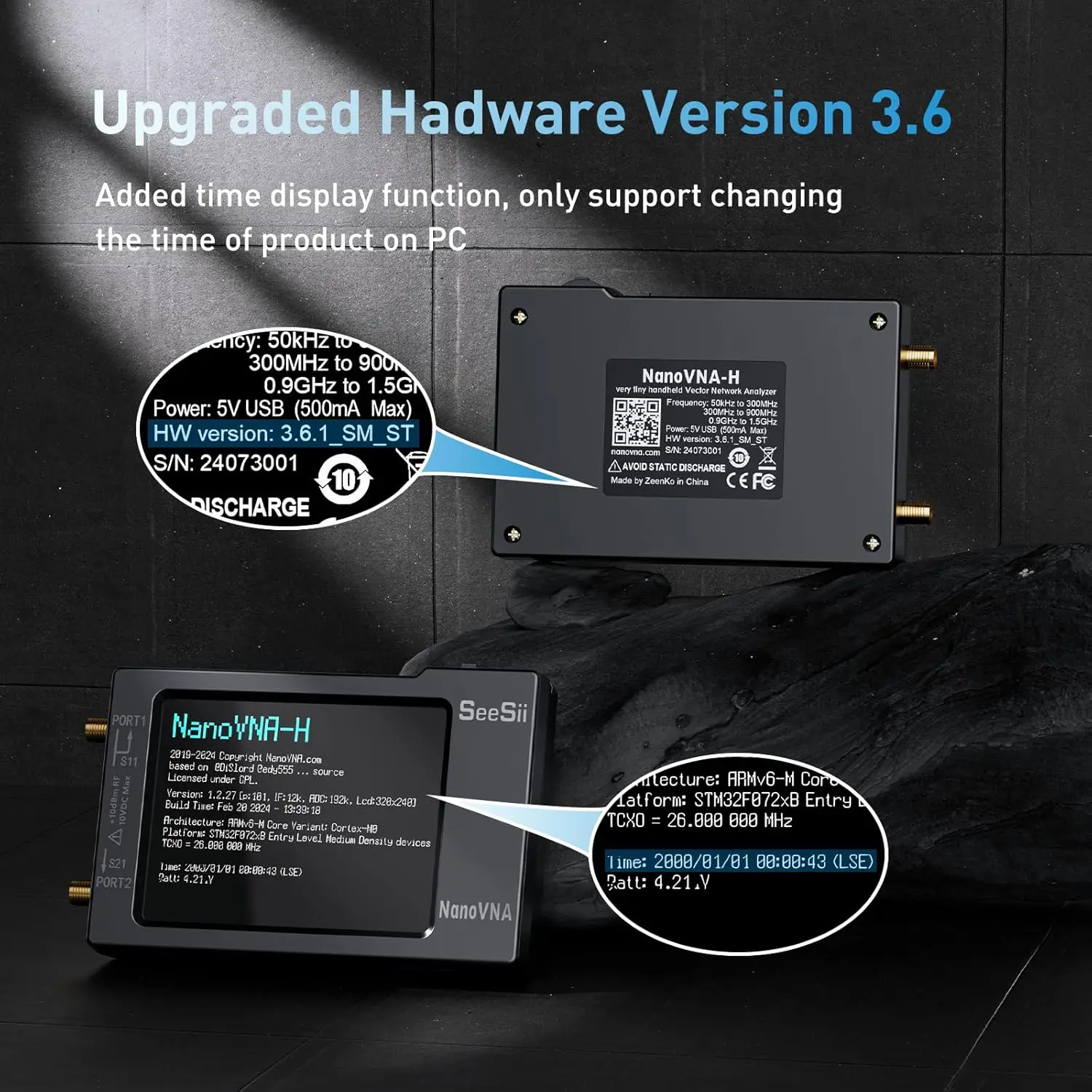 2.8 "عرض NanoVNA-H محلل هوائي شبكة المتجهات 10 كيلو هرتز-1.5 جيجا هرتز MF HF VHF UHF SWR جهاز اختبار نانو رقمي معلمات TDR S