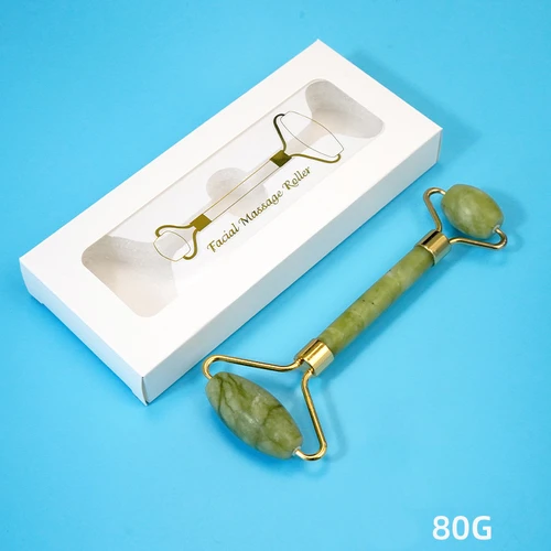 Imagen 2 del producto Rascador Gouache de piedra de Jade Natural, rodillo facial, masajeador Gua Sha para cara y cuerpo, juego de masaje, herramienta de relajación de belleza antiarrugas