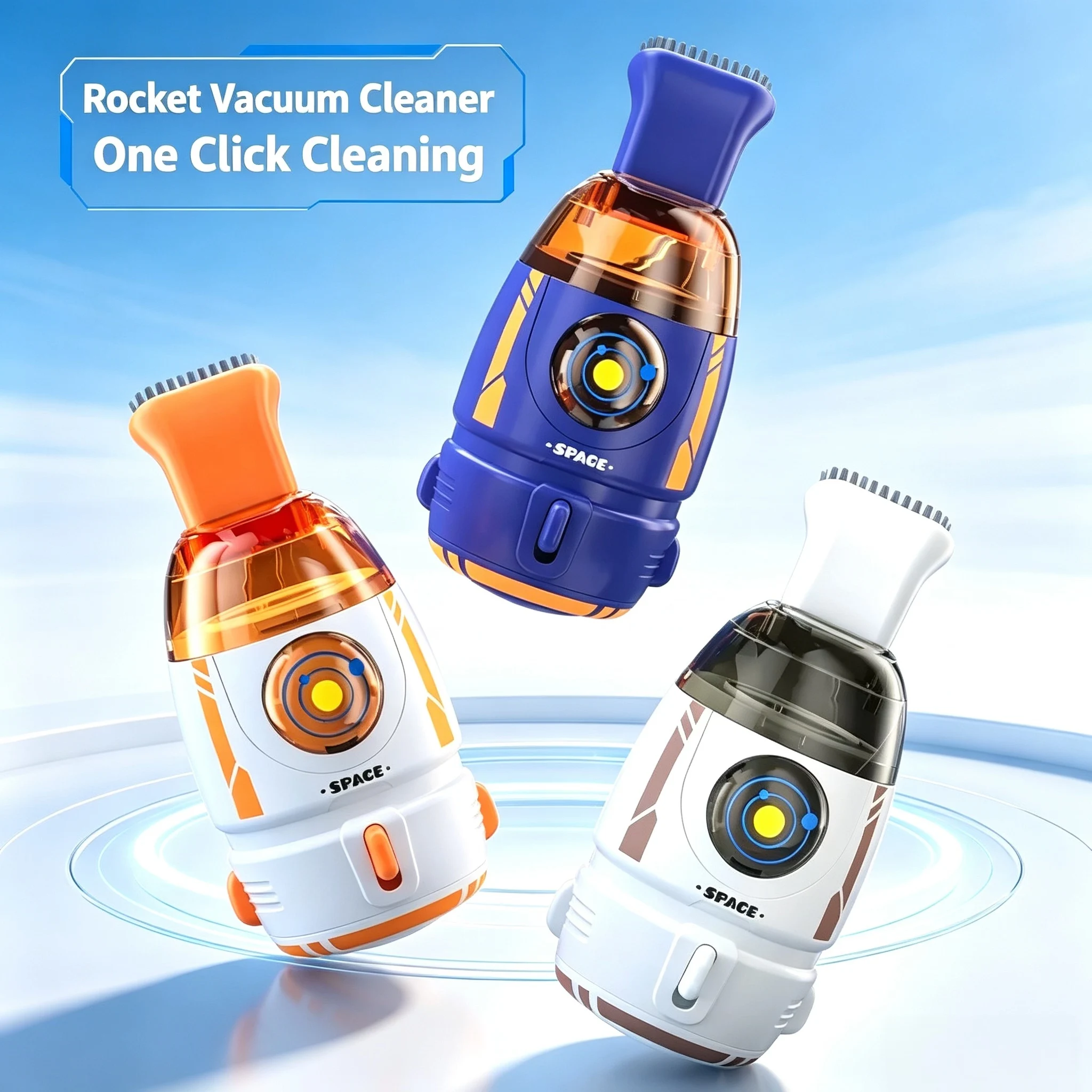 Mini Handheld Rocket‑Style Vacuum Cleaner, High Suction Rechargeable Portable Vacuum for Home, Sofa, Car, Pet Dust & Fur Removal