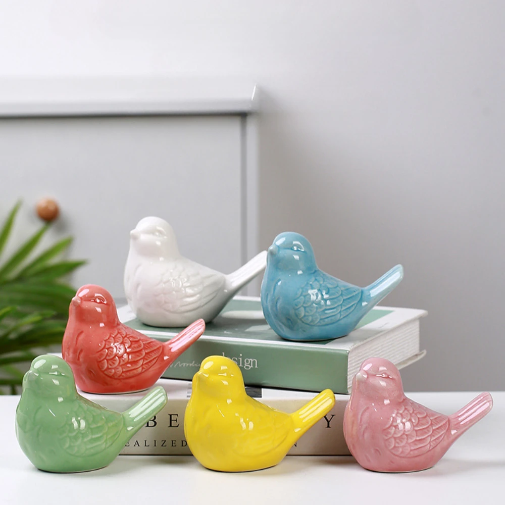 

Cute ceramic bird ornaments simulated accessories home ceramic ornaments decorations