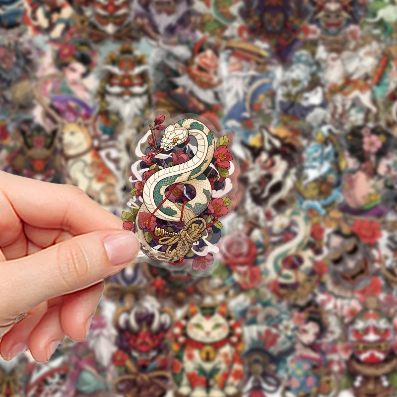 50PCS Transparent Clear PET Stickers Japanese Cartoon Tattoo Style Waterproof Decals For Laptop Skateboard DIY Graffiti Kids Toy