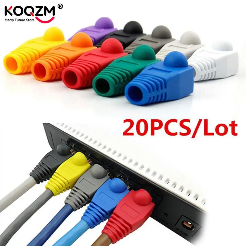 

20Pcs RJ45 8P8C Network Cable Connector Adapter Cover Cap / Boot for CAT 5/5e/6