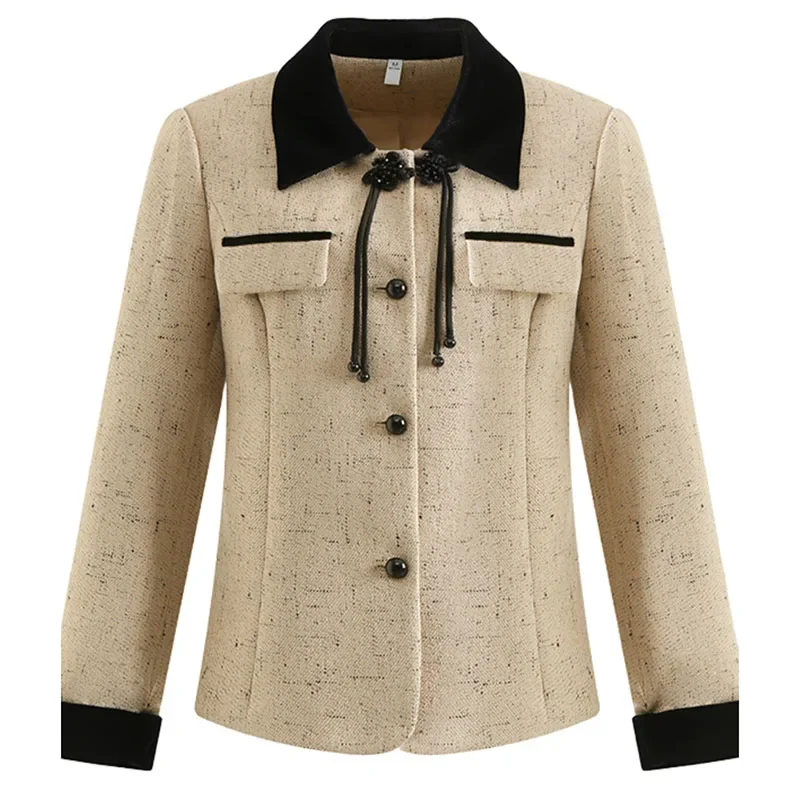 Women's Spring Autumn Y2K Blazer Loose Fit Long-Sleeved Jacket Chic Outerwear Fashionable Middle-Aged Suit Coat Trendy Top