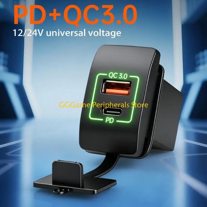 U55B Waterproof Lid Design 30W USB C And 18W USB Car For Vehicles Solar Panel Trucks SUVs Boats