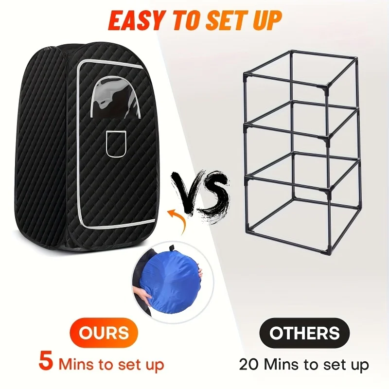 Sauna portatile per la casa a casa Sauna a vapore per tutto il corpo pieghevole con telecomando per sedia pieghevole a vapore da 2,6 litri e 1000 Watt