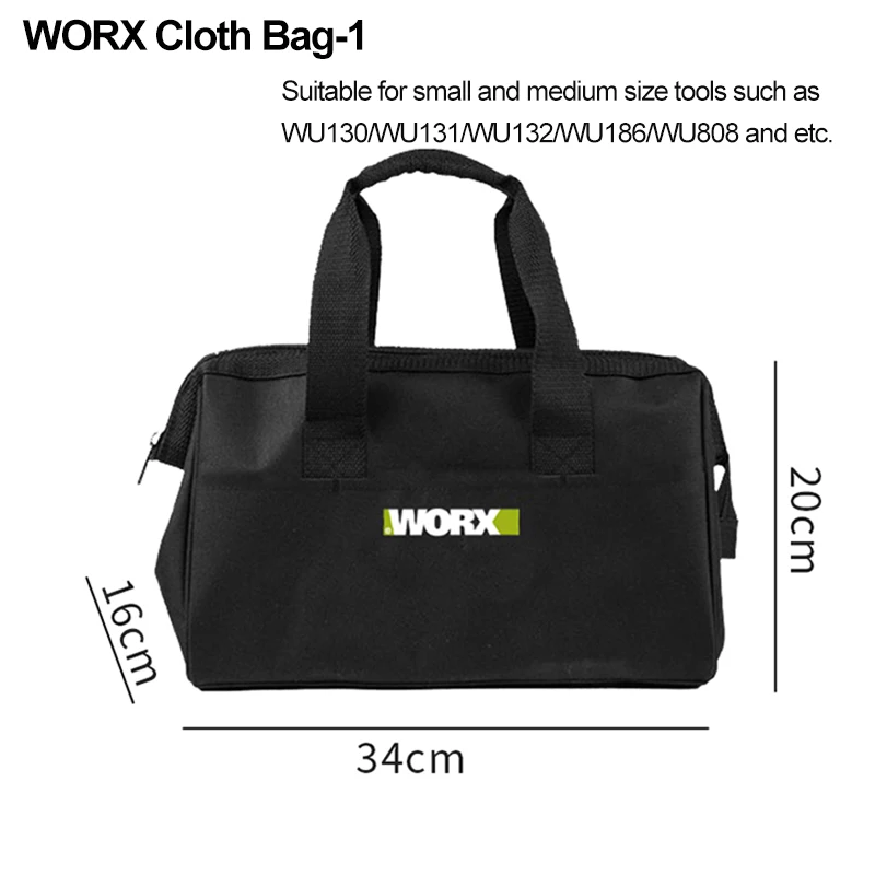 Original WORX Power Tool Storage Cloth Bag Portable Tool Bag Accessory Cloth Bag Waist Pack Oxford Cloth Handbag for Electrician