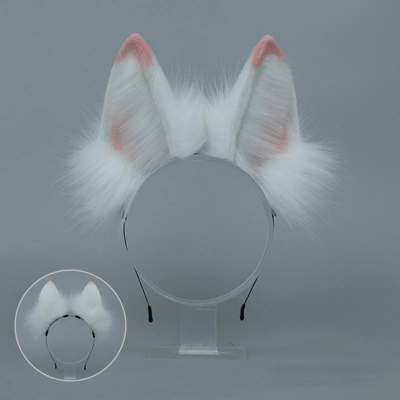 SIROLISA Cute Fox Handmade Hairband Plush Fox Ears Realistic Animal Girl Fashion Adjustable Hair Hoop Party Cosplay Accessories