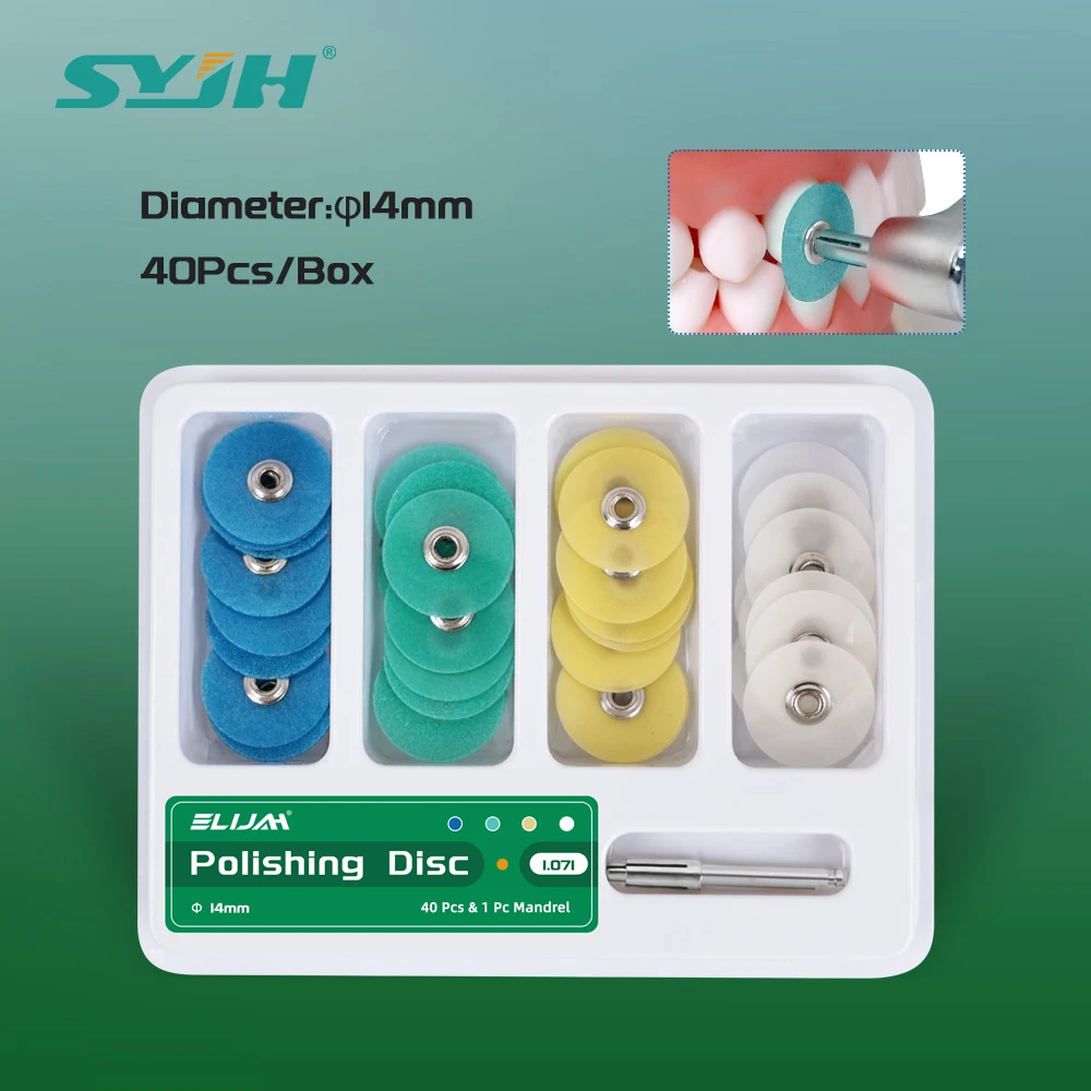 40pcs/Box Dental Composite Polishing Disc Gross Reduction Contouring Mandrel Stripes for Ceramics and Glass Ionomer Restorations