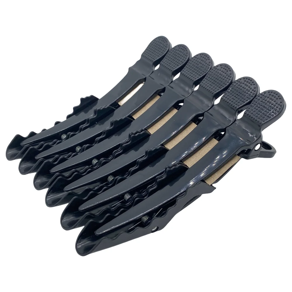6Pcs Plastic Black Crocodile Hair Grip Clips Salon Hair Sectioning alligator Clips Hairdressing Cutting Clamps