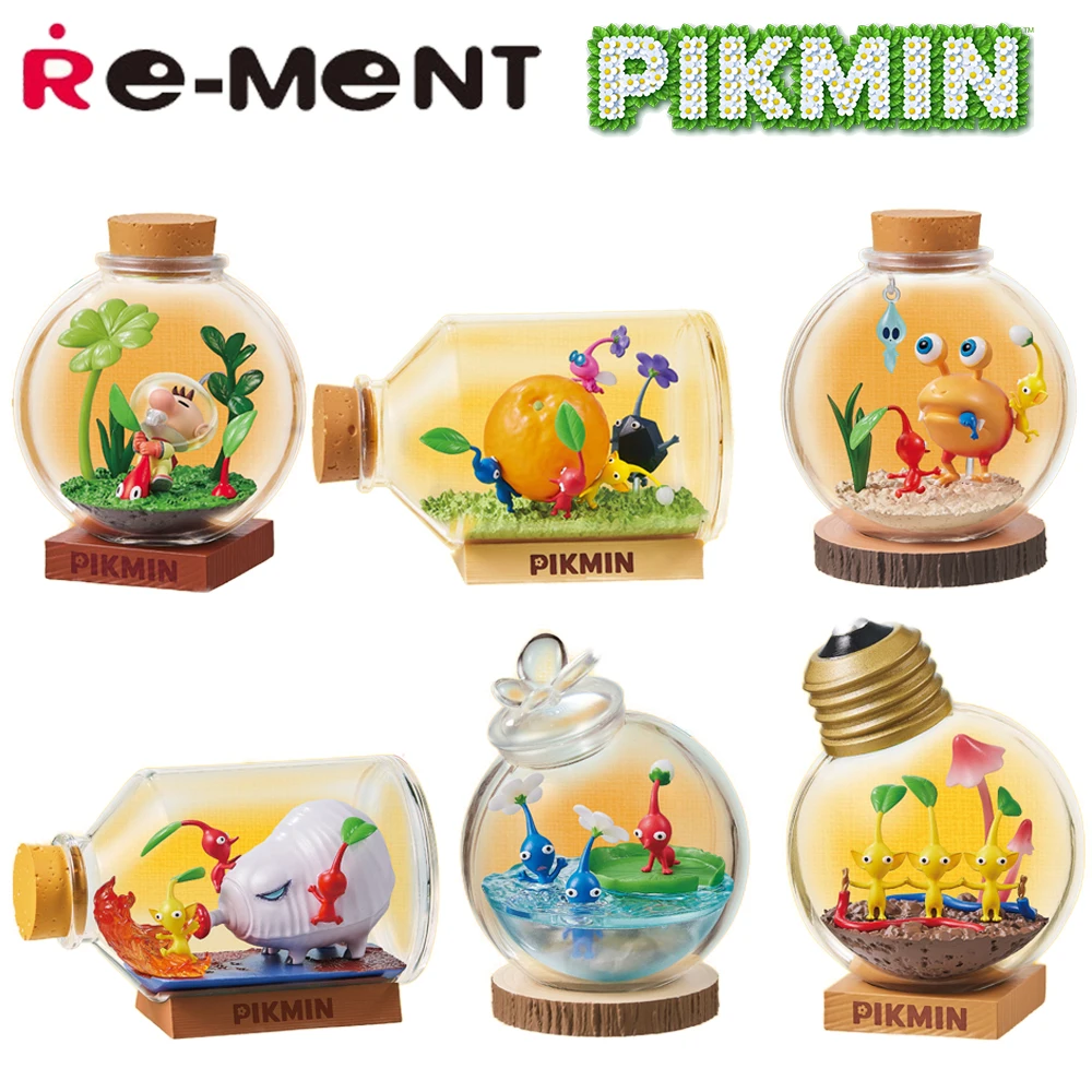 In Stock Original Re-Ment Pikmin Terrarium Collection Full Set Game Anime Mini Figures Candy Toys Good Gifts for Fans Boys Girls