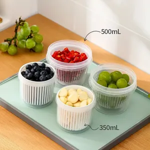 Crisper storage box, refrigerator, fresh maintenance box, chopped green onion, ginger and garlic drainage, 350ml 10 Main Sales Garlic Port - №10