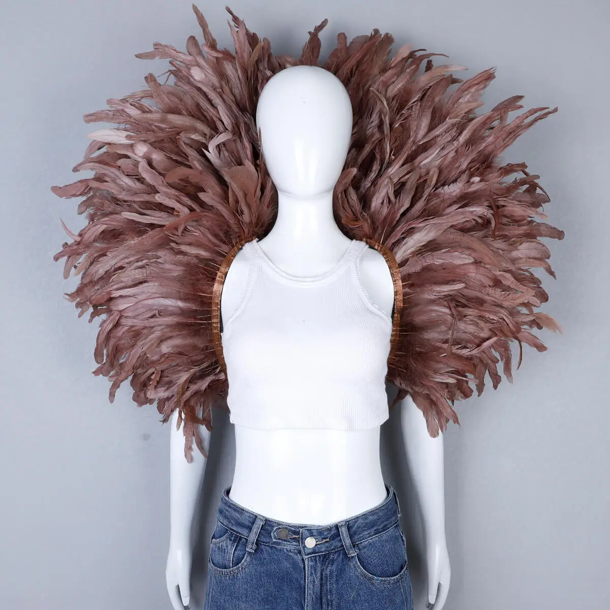 Luxe veren sjaal cosplay ontwerper punk Halloween carnaval gemaskerde bal feestaccessoire elegante kleding voor feestelijke gelegenheden