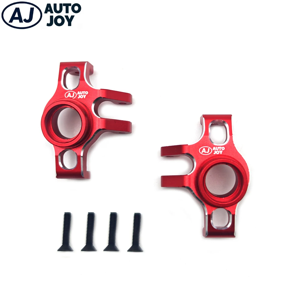 AUTO JOY  Aluminum Front Hub Knuckle Arm Upgrade Parts for ARRMA 1/18 MOJAVE RC Car,Red Anodized Metal Steering Knuckle