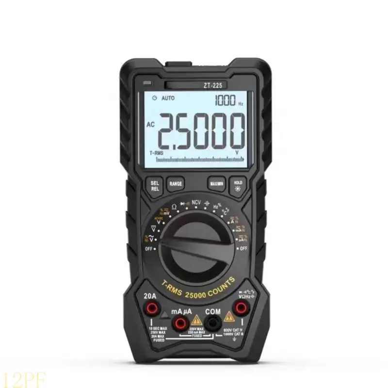 12PF Multifunction 25000 Count Digital Multimeter Resistance Tester for Electrical Engineering Students & Repair Technicians
