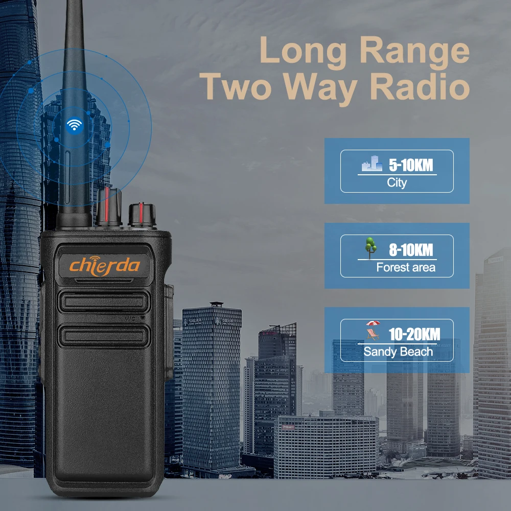 10W Long Range Walkie-Talkies Chierda CD17 Walkie Talkie Rechargeable Portable Two-way Radio Ham Radio UHF VHF For Hunting