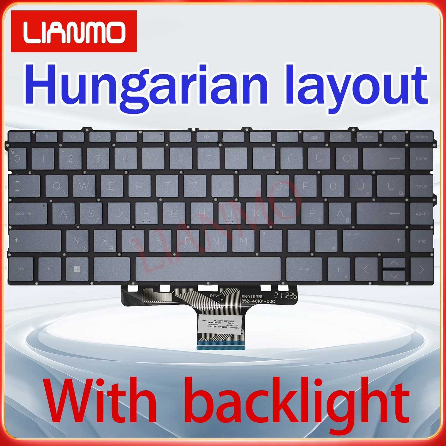 

Hungarian/Portuguese/Romania/Russian/US layout for HP Pavilion X360 13-BB 14-DW 14-DV 14-DY 14-EC backlight keyboard