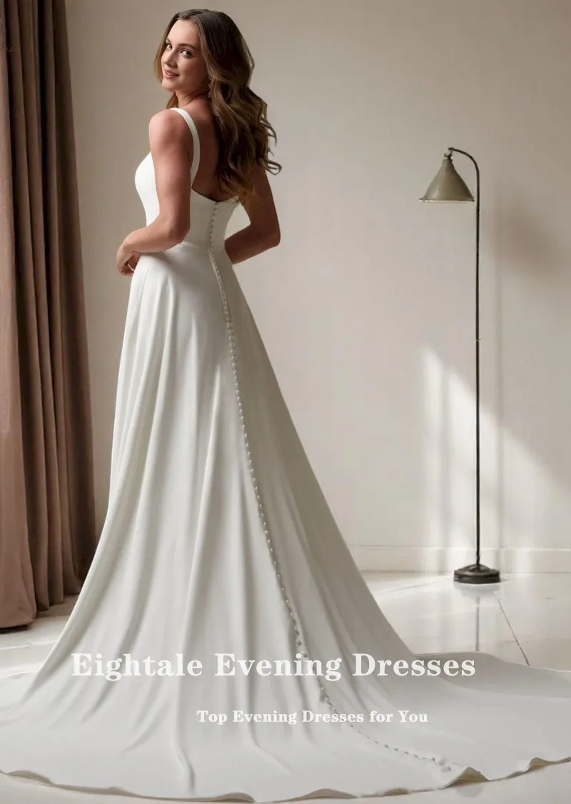 Robe de mariée arabe de quatre-quarts, personnalisée, en Satin ivoire, dos nu, musulmane, ligne a, robe de soirée