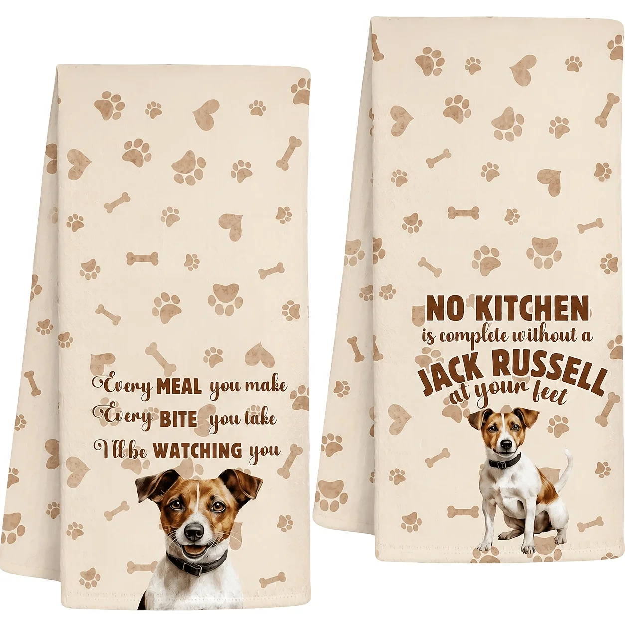 Pack of 2 decorative kitchen towels, kitchen towels, dish towels Jack Russell