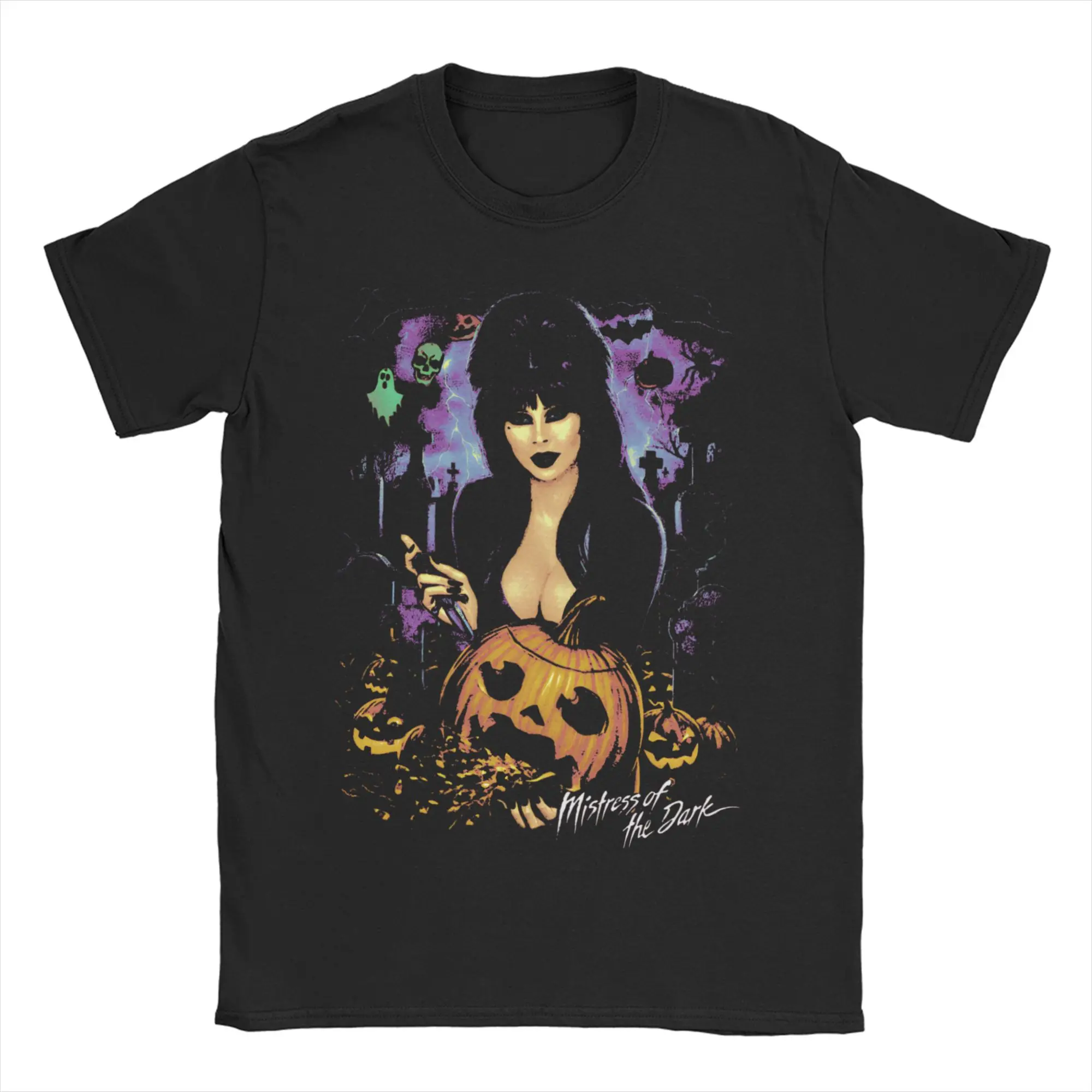 Awesome Elviras Mistress of the Dark T-Shirts Men Women Round Neck Pure Cotton T Shirts  Short Sleeve Tee Shirt Classic Clothing